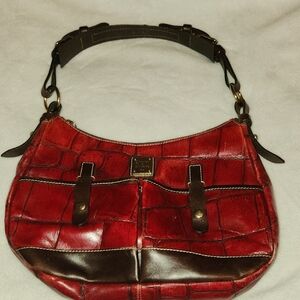 Dooney & Bourke Retired Safari Croc Embossed Cherry Red